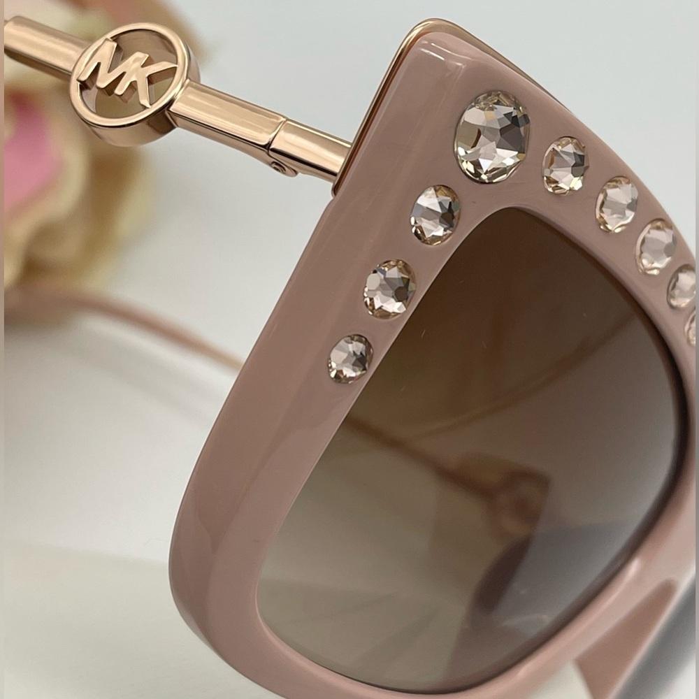 Michael Kors Pink Crystal Cat Eye Sunglasses - Picture 6 of 16